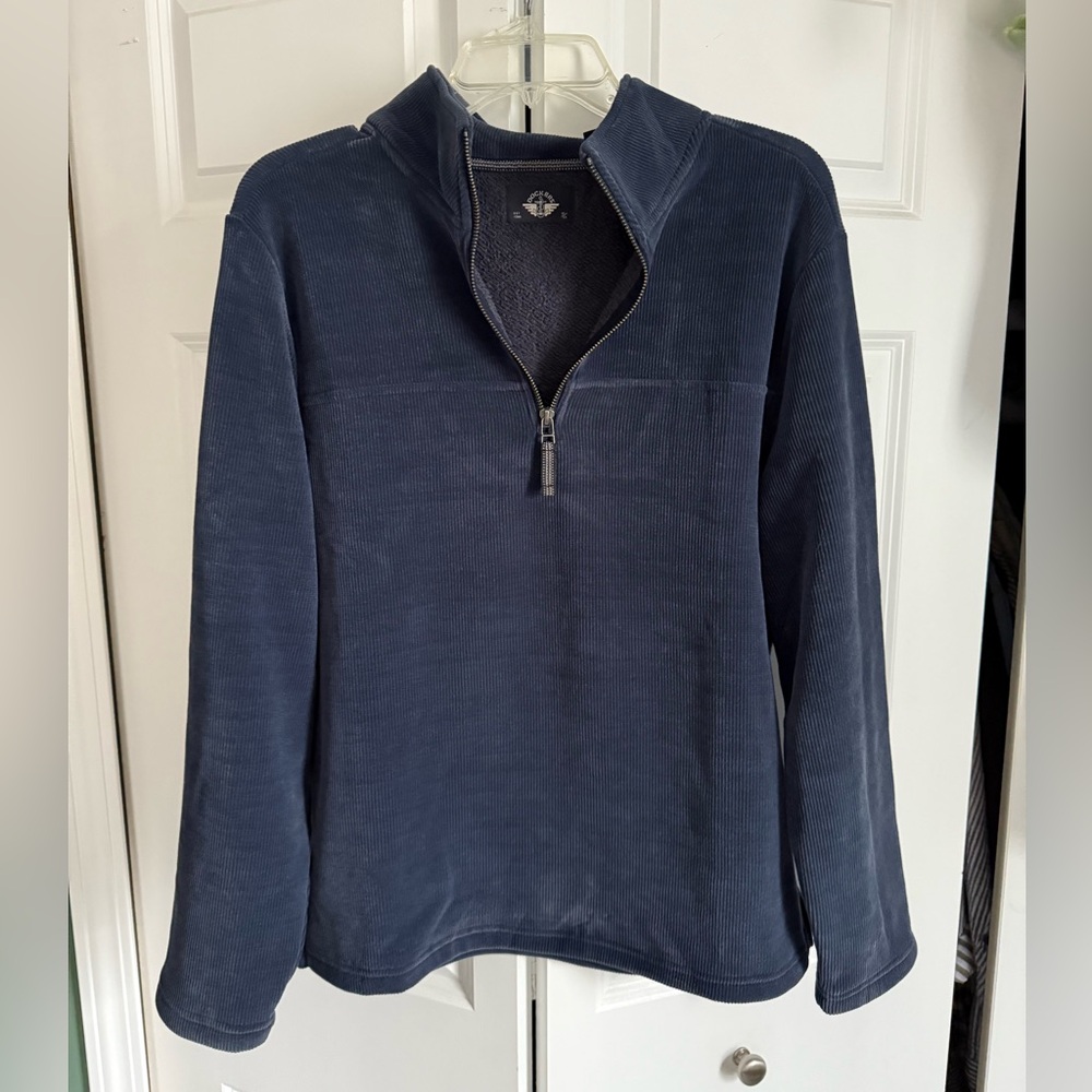 Dockers Men's Navy Quarter-Zip Sweater